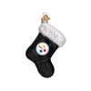 Old World Christmas Glass Blown Ornament For Christmas Tree, Pittsburgh Steelers Stocking (With OWC Gift Box)
