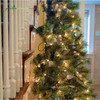 Garden Elements Scenic Mountain Artificial Christmas HALF TREE Designed To Be Flush Against Walls, 300 Clear Lights, 7'