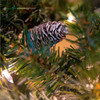 Garden Elements Scenic Mountain Artificial Christmas HALF TREE Designed To Be Flush Against Walls, 300 Clear Lights, 7'
