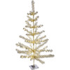 Kurt Adler Battery Operated Pre-Lit Christmas Tree, Silver, 36-Inch