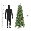 Good Tidings Artificial Royal Cashmere Pre-Lit Pencil Christmas Tree, 6.5 Feet