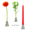 XXD Stainless Steel 2-in-1 Vase & Candle Holder with Pin, Silver (Pack of 1)
