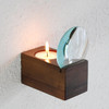 XXD Zoom Bamboo Tea Light Candle Holder – Dark Wood Finish – Magnifier Effect, Wall or Tabletop