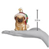 Old World Christmas Blown Glass Ornament for Christmas Tree, Holly Hat Pug