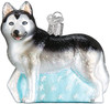 Old World Christmas Glass Blown Ornament, Siberian Husky (With OWC Gift Box)