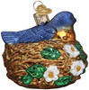 Old World Christmas 16130 Glass Blown Bird in a Nest Ornament