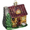 Old World Christmas Glass Blown Christmas Ornament, Lake Cabin (With OWC Gift Box)