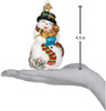 Old World Christmas Glass Blown Ornament, Snowman with Playful Pets (With OWC Gift Box)