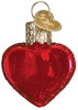 Old World Christmas Blown Glass Ornament for Christmas Tree, Small Red Heart