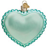Old World Christmas Blown Glass Ornament for Christmas Tree, Baby Boy Footprint Heart