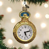 Old World Christmas Glass Blown Ornament, Pocket Watch (With OWC Gift Box)