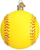 Old World Christmas Glass Blown Ornament, Softball (With OWC Gift Box)
