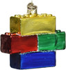 Old World Christmas Glass Blown Building Blocks Ornament