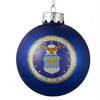 Kurt Adler Two-sided Glass Ball Ornament, United States Air Force Emblem, Blue, 3"