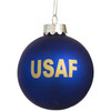 Kurt Adler Two-sided Glass Ball Ornament, United States Air Force Emblem, Blue, 3"