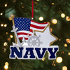 Kurt Adler Resin Ornament for Christmas Tree, Navy with American Flag and Star