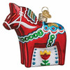 Old World Christmas Blown Glass Ornament for Christmas Tree, Swedish Dala Horse