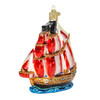 Old World Christmas Blown Glass Ornament for Christmas Tree, Pirate Ship