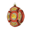 Kurt Adler Noble Gems Glass Ornament for Christmas Tree, Fire Department Shield