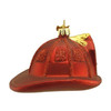 Kurt Adler Noble Gems Glass Ornament for Christmas Tree, Red Firefighter Helmet
