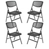 Cosco Indoor Black Plastic Mesh Standard Folding Chair- Pack of 4 Cosco Indoor Black Plastic Mesh Standard Folding Chair- Pack of 4