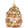 Kurt Adler Noble Gems Glass Ornament for Christmas Tree, Beehive with Bees