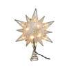 Kurt S. Adler 10-Light 12-Point Capiz Star and Center Gem Treetop, Gold, White