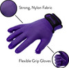 HandsOn Gloves (#HGLV102PUR_SM) Pet Grooming & Bathing Gloves, Purple/Black