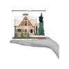 Old World Christmas Ginger Cottage Wooden Ornament for Christmas Tree, Santa's Ski Lodge