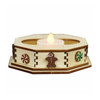 Old World Christmas Wooden Ginger Cottage Battery-Operated Tealight Display, Mint, Small, 4.25"