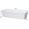 DCN Futura Indoor/Outdoor Rectangular Window Planter — White 18” (1.75 Gallon Capacity)