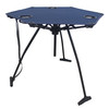 Zenithen High Tension Folding Portable Fabric Table with Cup Holders, Dark Blue