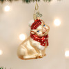 Old World Christmas Glass Blown Ornament, Snowy Pig (With OWC Gift Box)