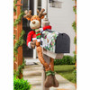 Evergreen Flag Beautiful Christmas Plush Reindeer Post Hugger Decor