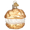 Old World Christmas Glass Blown Ornament for Christmas Tree, Cream Puff