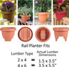 Bloem Classic Round Deck Balcony Rail Planter, Terra Cotta, 12"