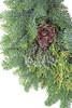 Garden Elements Handmade Fresh Holiday Evergreen Wreath – Mixed Noble Greens with Pine Cones, 24"