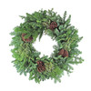 Garden Elements Handmade Fresh Holiday Evergreen Wreath – Mixed Noble Greens with Pinecone Accents, 30"