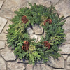 Garden Elements Handmade Fresh Holiday Evergreen Wreath – Mixed Noble Greens with Pinecone Accents, 30"