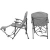 Zenithen Portable Outdoor Folding Chair with Foot Rest, Gray