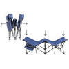 Zenithen Limited Blue Self Enclosing Portable Cot with Padding, Dark Blue, 78"