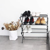 Zenree 4-Tier Foldable Metal Shoe Rack Organization Shelves, Matte Black