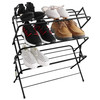 Zenree 4-Tier Foldable Metal Shoe Rack Organization Shelves, Matte Black