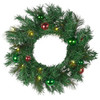 Holiday Wonderland Battery-Operated Pre-Lit Decorated Artificial Wreath, 24"