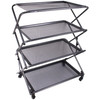 Zenree 4-Tier Foldable Steel Shelf with Casters, Powder-Coated Finish, Removable Mesh Trays, 39"H