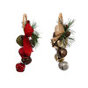 Kurt Adler Metal Grapes Jingle Bell Door Hangers with Burlap Bows & Greens, 8" Assorted (Set of 2)