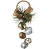 Kurt Adler Metal Grapes Jingle Bell Door Hangers with Burlap Bows & Greens, 8" Assorted (Set of 2)