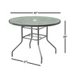 Garden Elements Sienna Outdoor Collection 5 Piece Patio Set, Glass Top Steel Table and 4 Chairs (Gray)