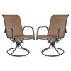 Garden Elements Patio Swivel Rocker Chairs (Set of 2) – Powder-Coated Steel Frame & Breathable Fabric – Espresso