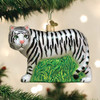 Old World Christmas Glass Blown Ornament, White Tiger (With OWC Gift Box)